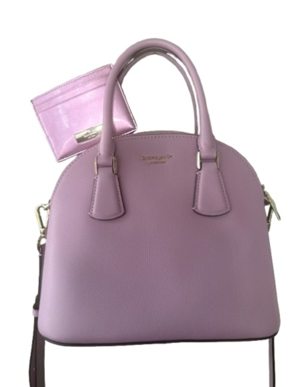 💜kate spade Sylvia Dome Satchel & Boxed Kenzie Wallet Orchid Purple Set💜 - Picture 8 of 11